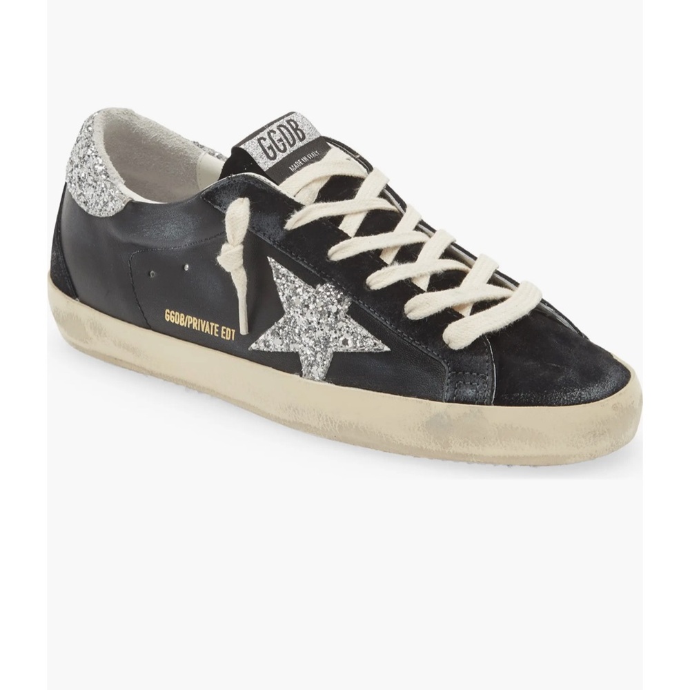 Golden Goose Black and Silver Sneakers